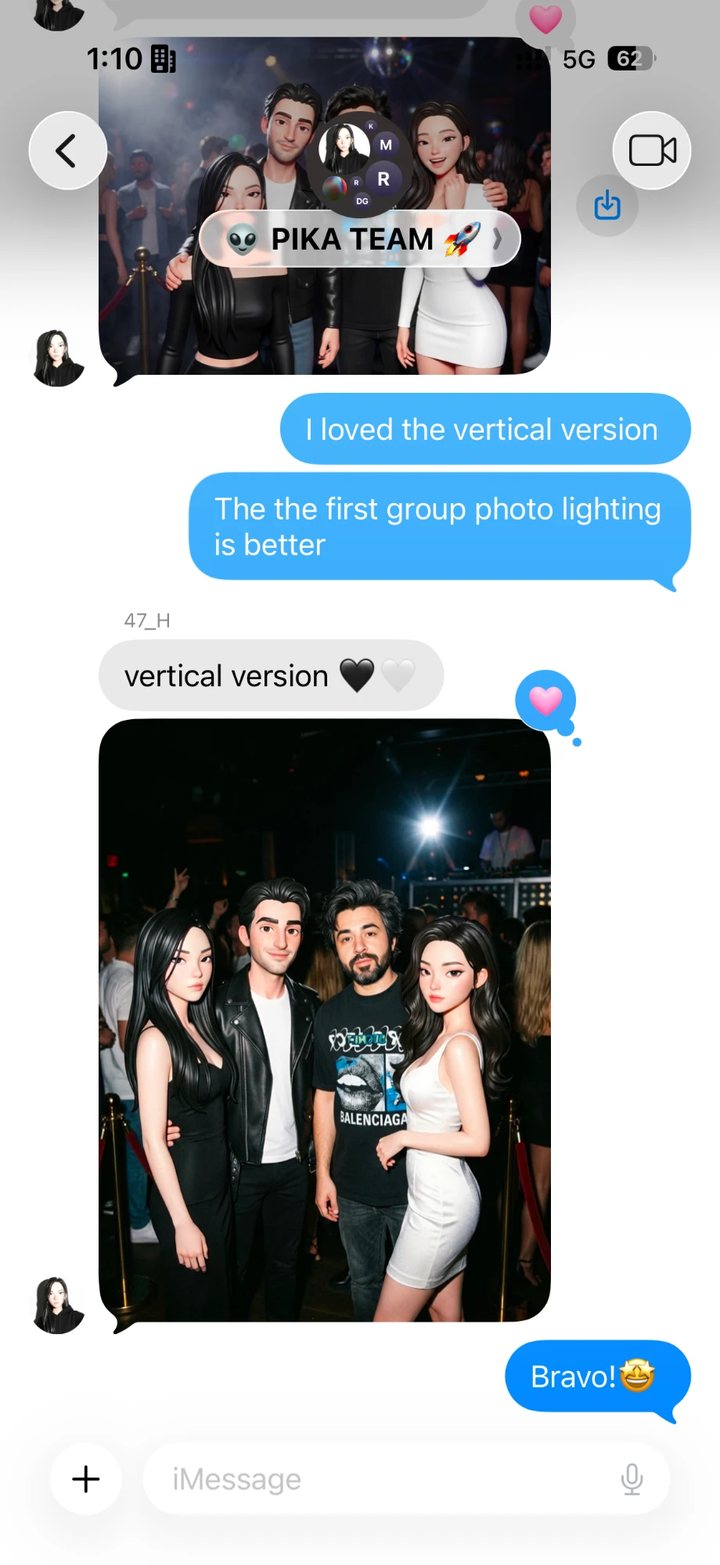 47 making a group photo of my friends and me in the group chat